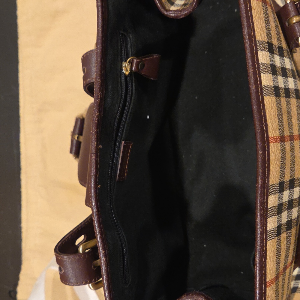 Burberry Beige and Brown Plaid Handbag - Picture 6 of 9